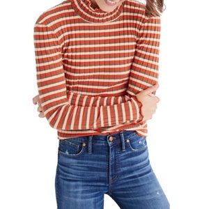 Madewell ribbed striped turtleneck Large